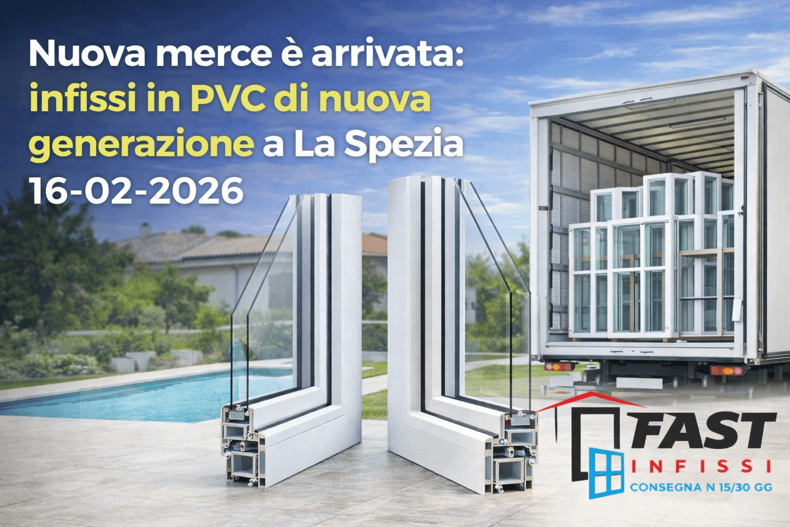 Nuova merce è arrivata infissi in PVC di nuova generazione a La Spezia 16-02-2026